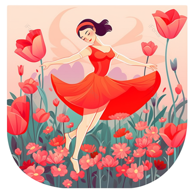 520图片,浪漫元素,花卉PNG,跳舞免抠素材